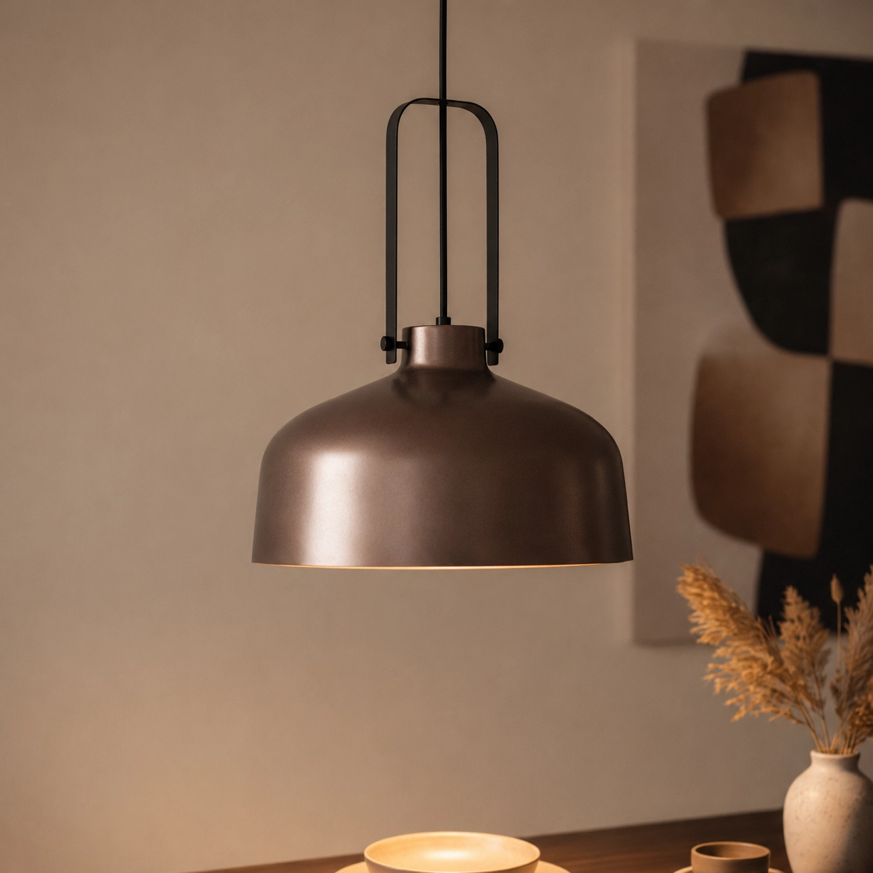 Roodkoperen hanglamp Mendoza Ø 37,5cm