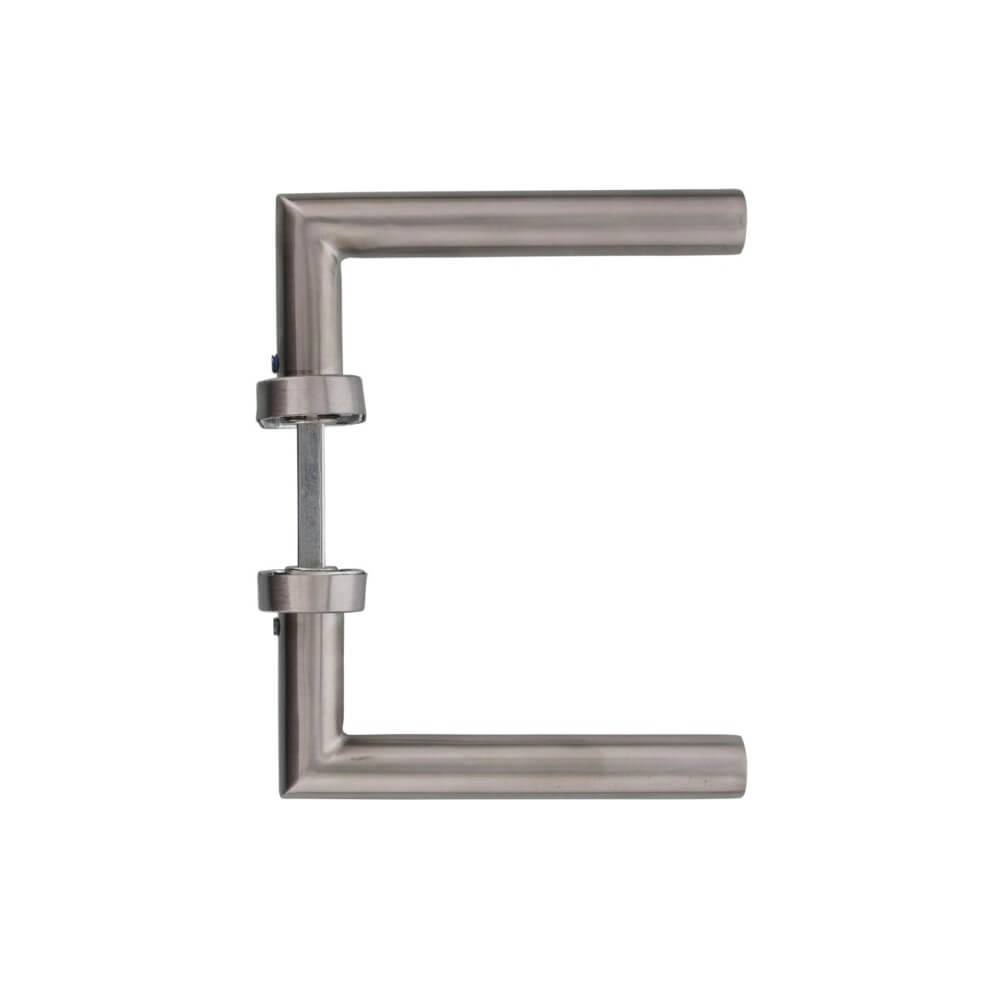 Strakke deurklink Hoek 90 ovaal rozet RVS Intersteel 8714186073643