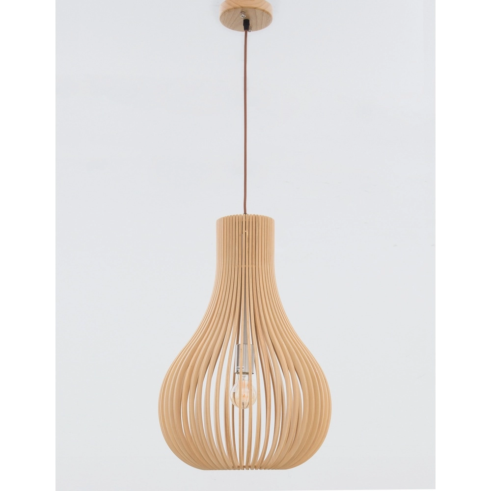 Modern pendant lamp Soho wood Ø 38cm Lyora 5212017424938
