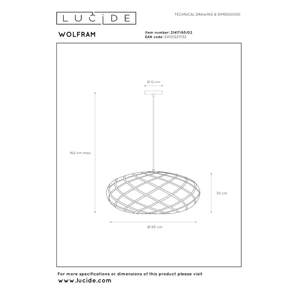 Hanglamp Wolfram Ø 65cm goud Lucide 5411212211132