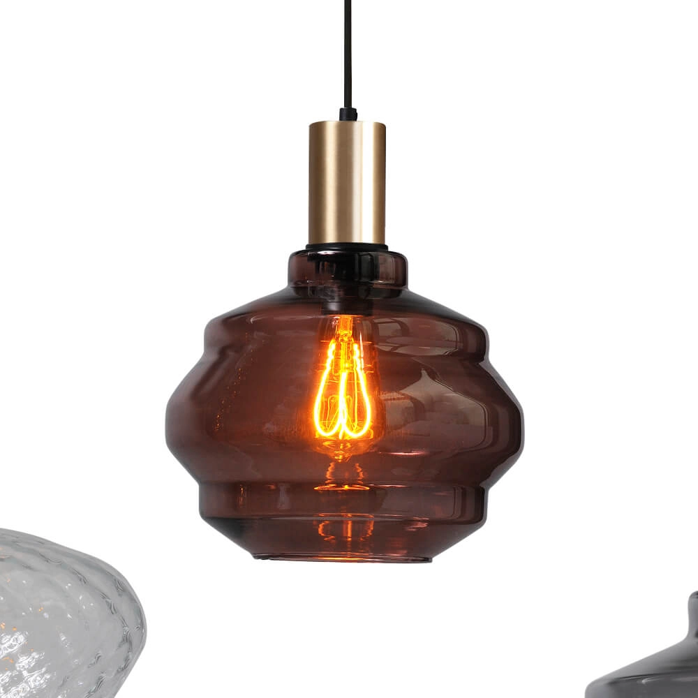 5-lichts hanglamp - goud - Porto met verschillende glazen Masterlight 8718121270401