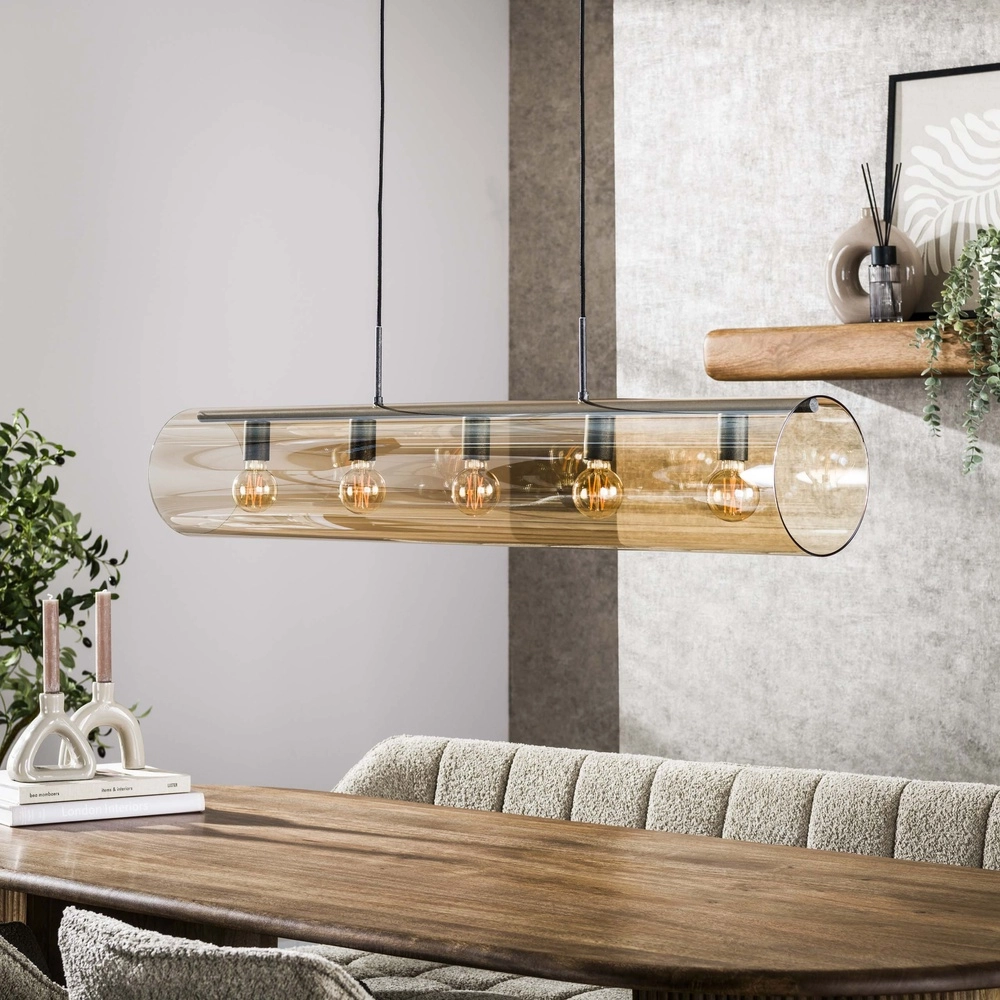 Glazen hanglamp Tube 120cm - amber glas Lyora 8716803511774
