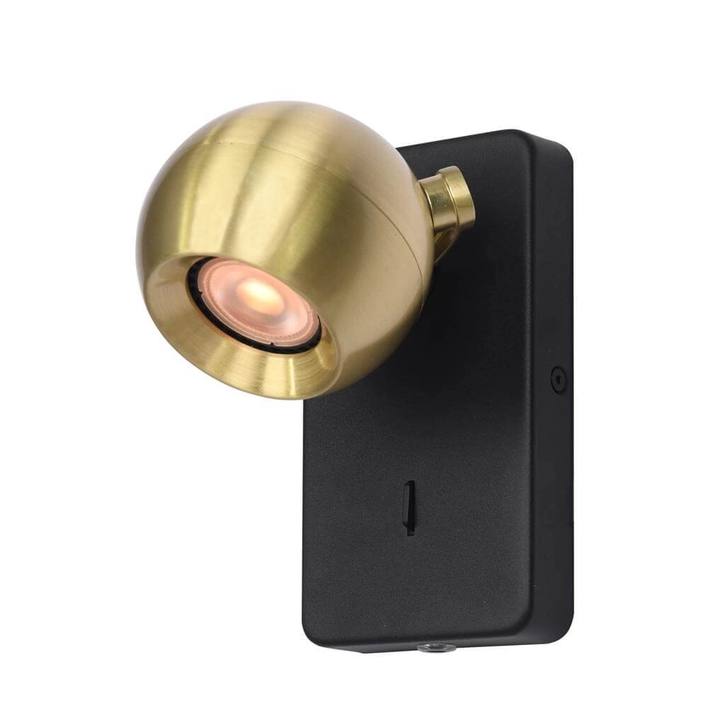 Wandlamp Bolero bol zwart met goud