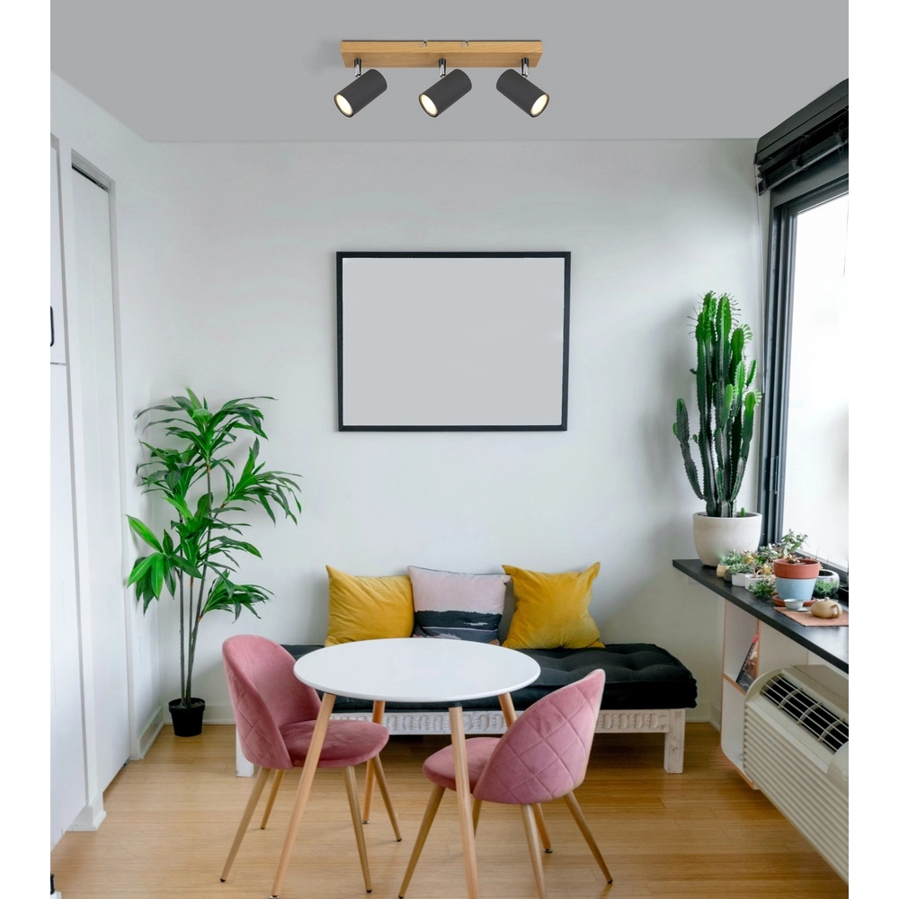 Plafondlamp 3-lichts Robby hout Globo 9007371442522