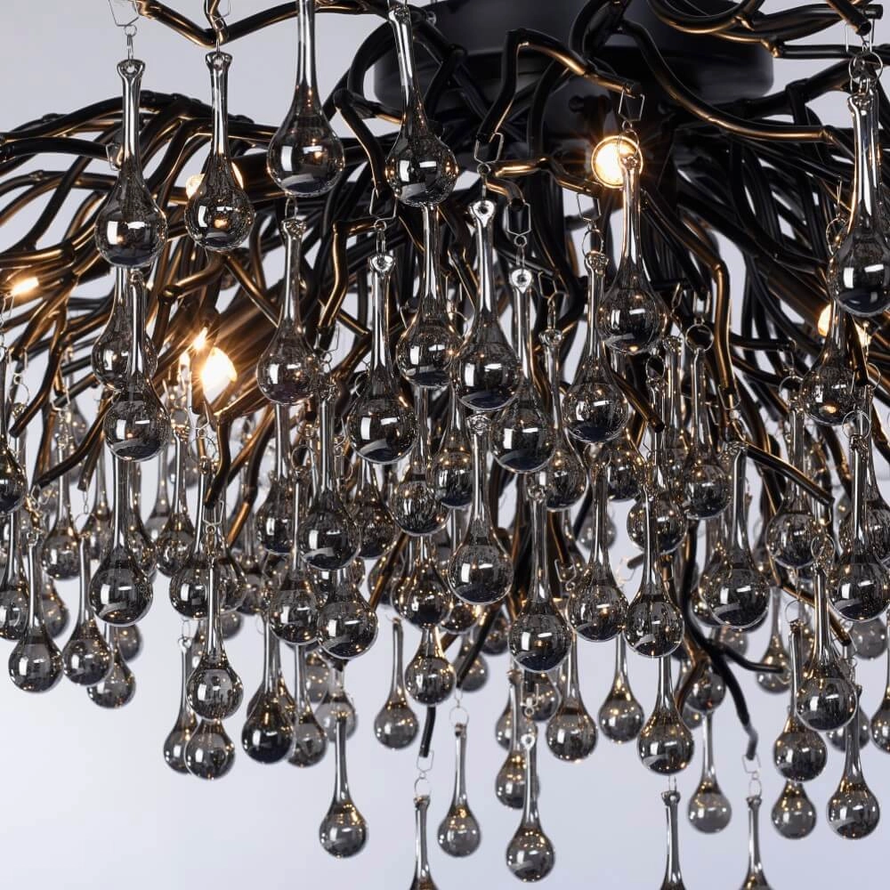 Kroonluchter Icicle zwart 100cm Paul Neuhaus 4012248377581