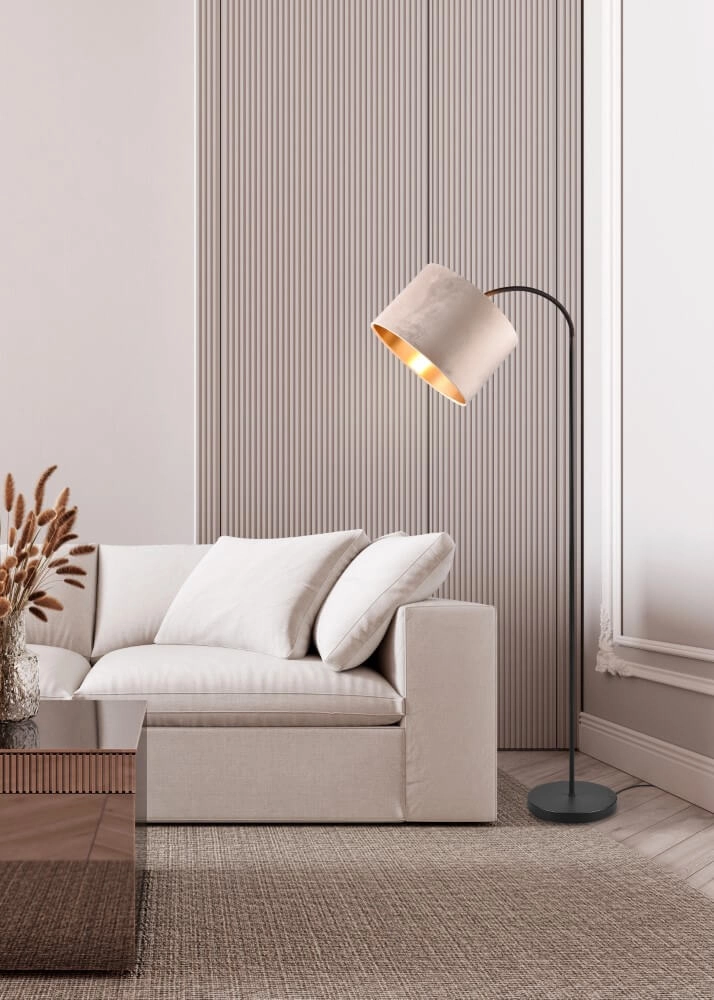 Staande vloerlamp Julieta fluwele kap Trio 4017807574159