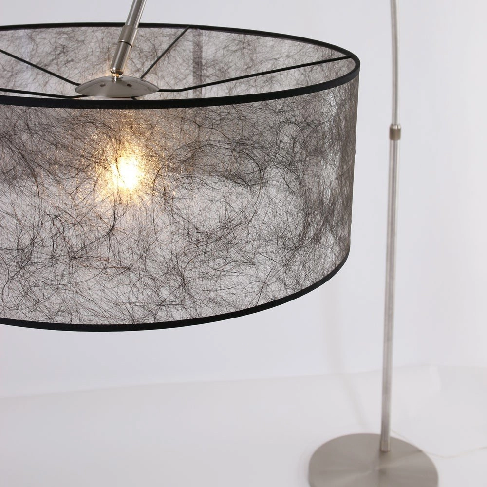 Booglamp Stresa RVS met zwart sizoflor kap Steinhauer 8712746092912