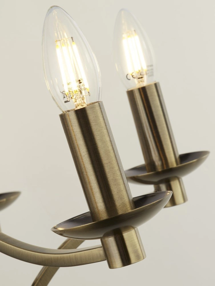 6-lichts kroonluchter Ascot messing mat Searchlight 5053423174204