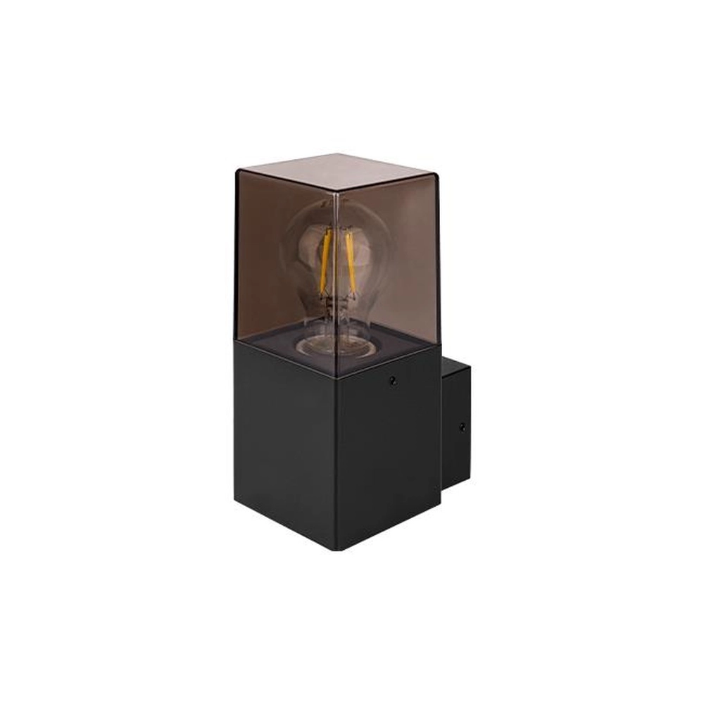 Moderne wandlamp Denver zwart met smoke glas