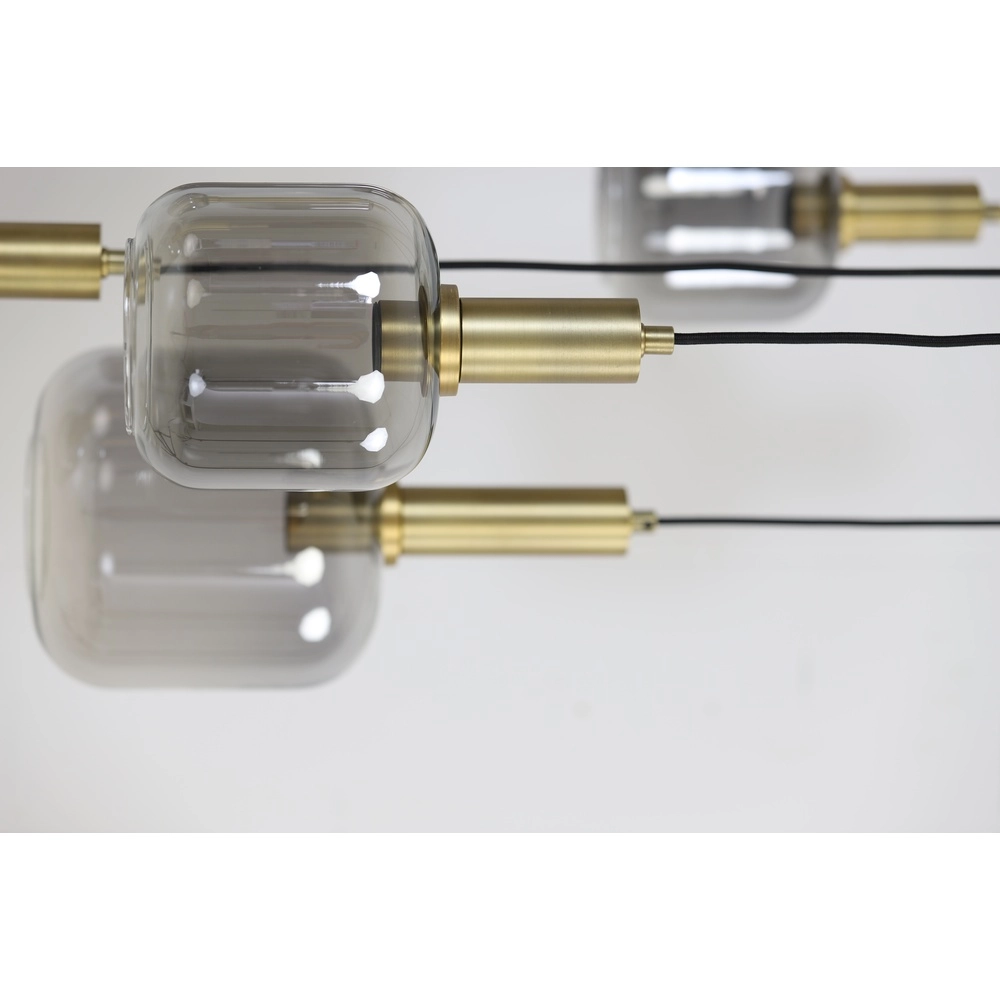 Vide hanglamp Lekar 5x E27 - messing met smoke glas Light & Living 8717807604585