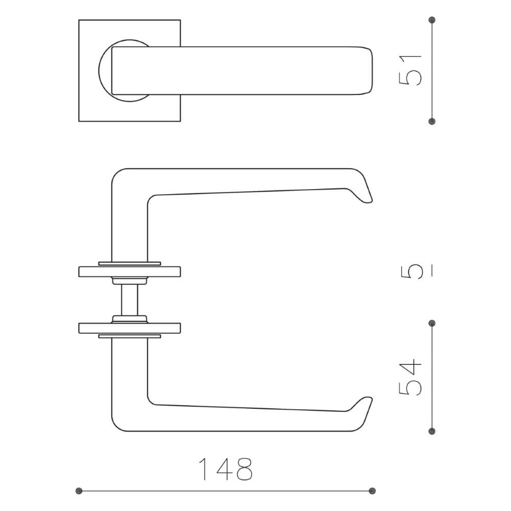 Deurklink Milano Q RVS Olivari 8714186545966