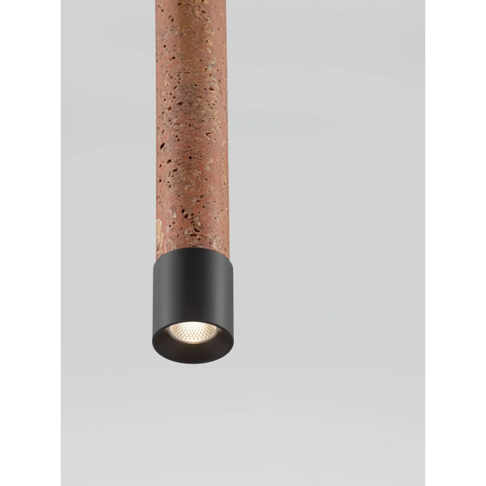 Moderne hanglamp Muse zwart met rood travertin Lyora 5212017495808