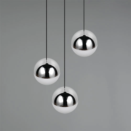 3-lichts hanglamp Senta rond chroom Trio 4017807685824
