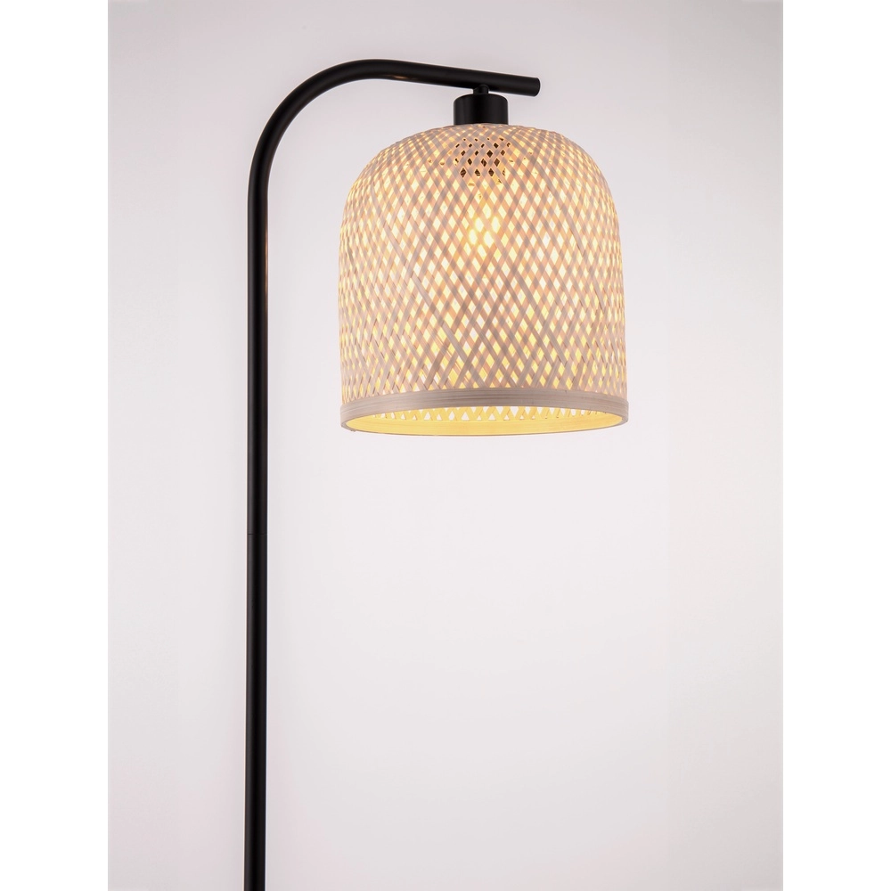 Vloerlamp Intra zwart met bamboe kapje Lyora 5212017454836