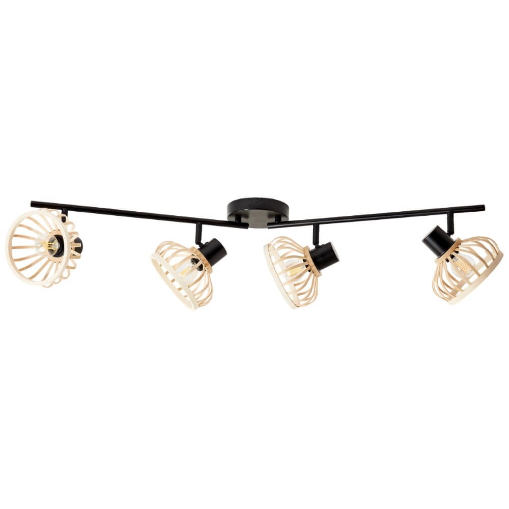 Houten plafondlamp Norah 4-lichts Brilliant 4004353409547