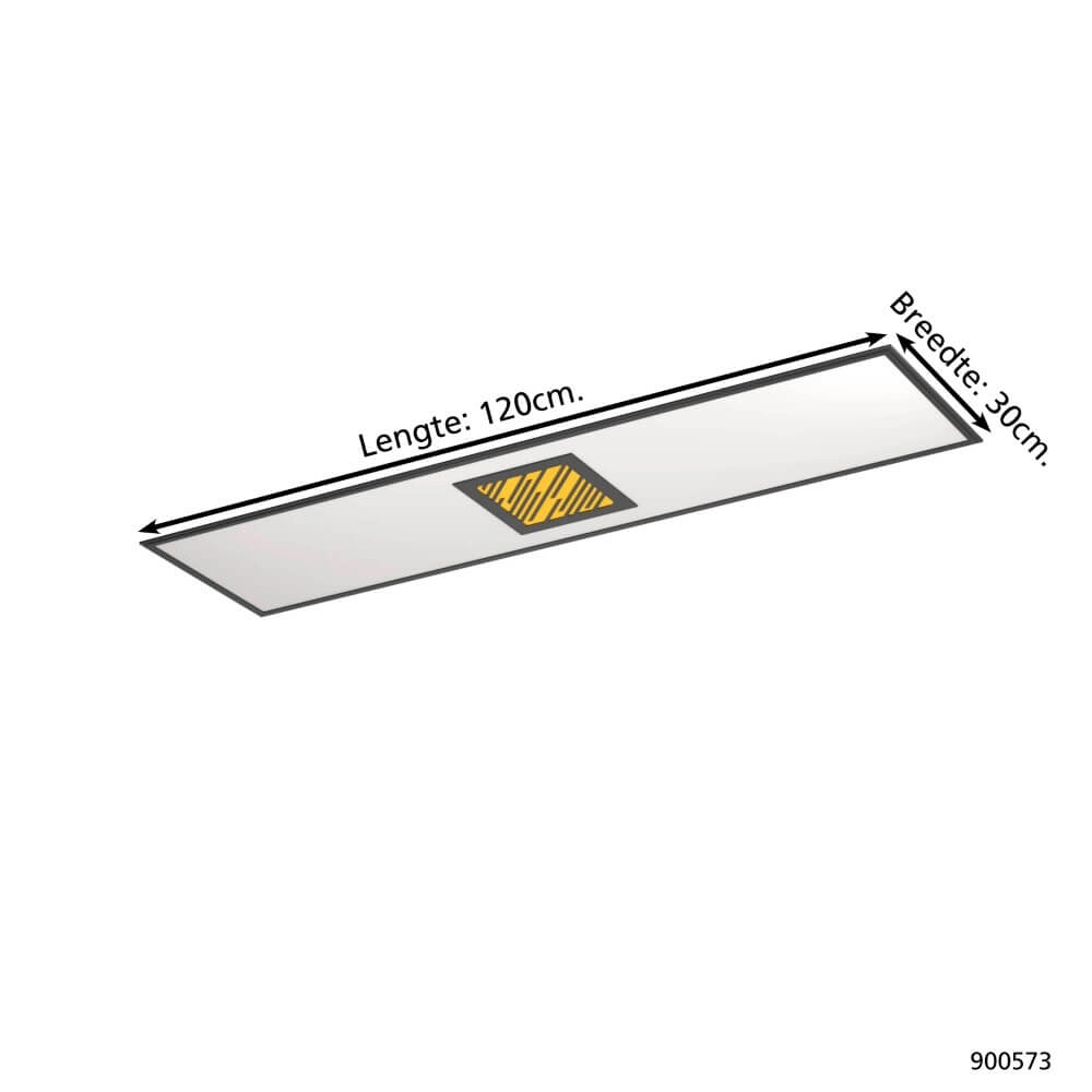Zwarte led plafonnière Bordonara 120x30 Eglo 9008606244744