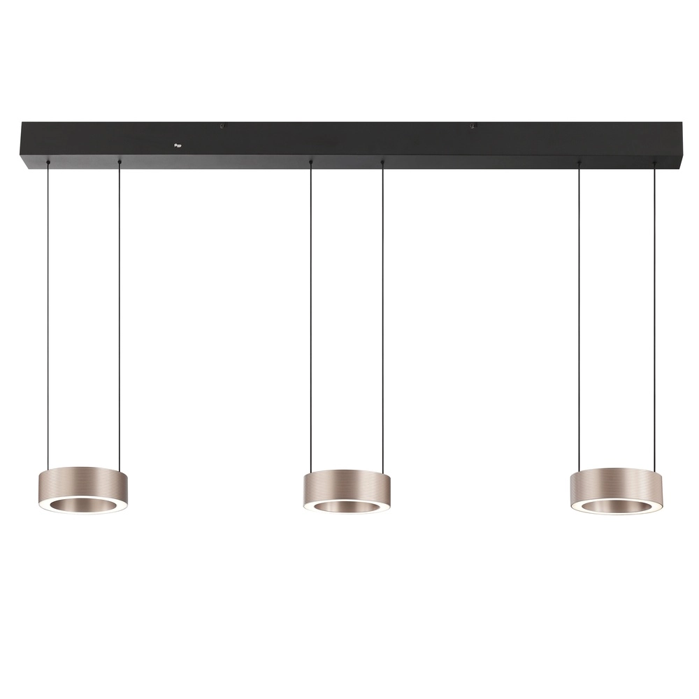 Design hanglamp Axion 3-lichts zwart met bruin Brilliant 4004353477195