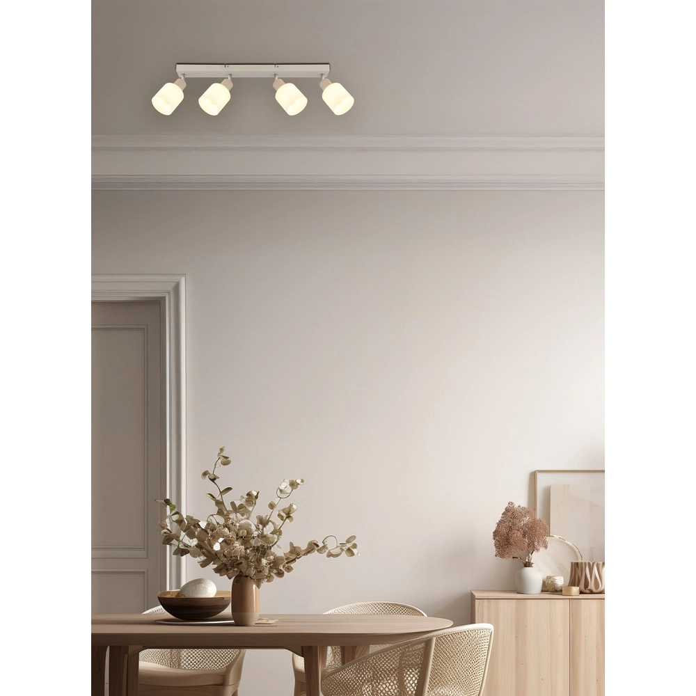 4-lichts plafondspot Trent zand bruin Globo 9007371566976