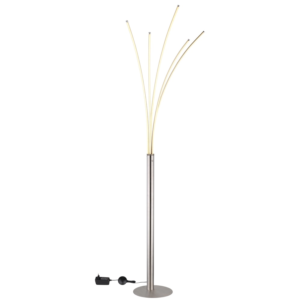 Moderne vloerlamp Bizzy nikkel Globo 9007371452712