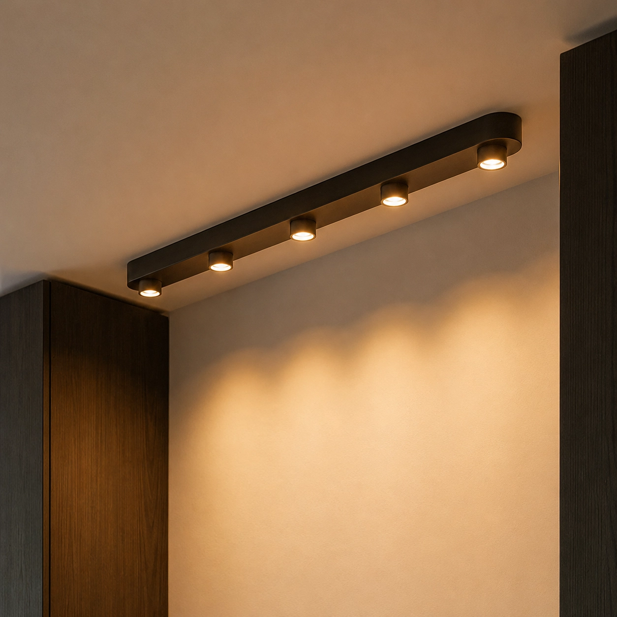 5-lichts opbouwspot Bar Sienna bruin