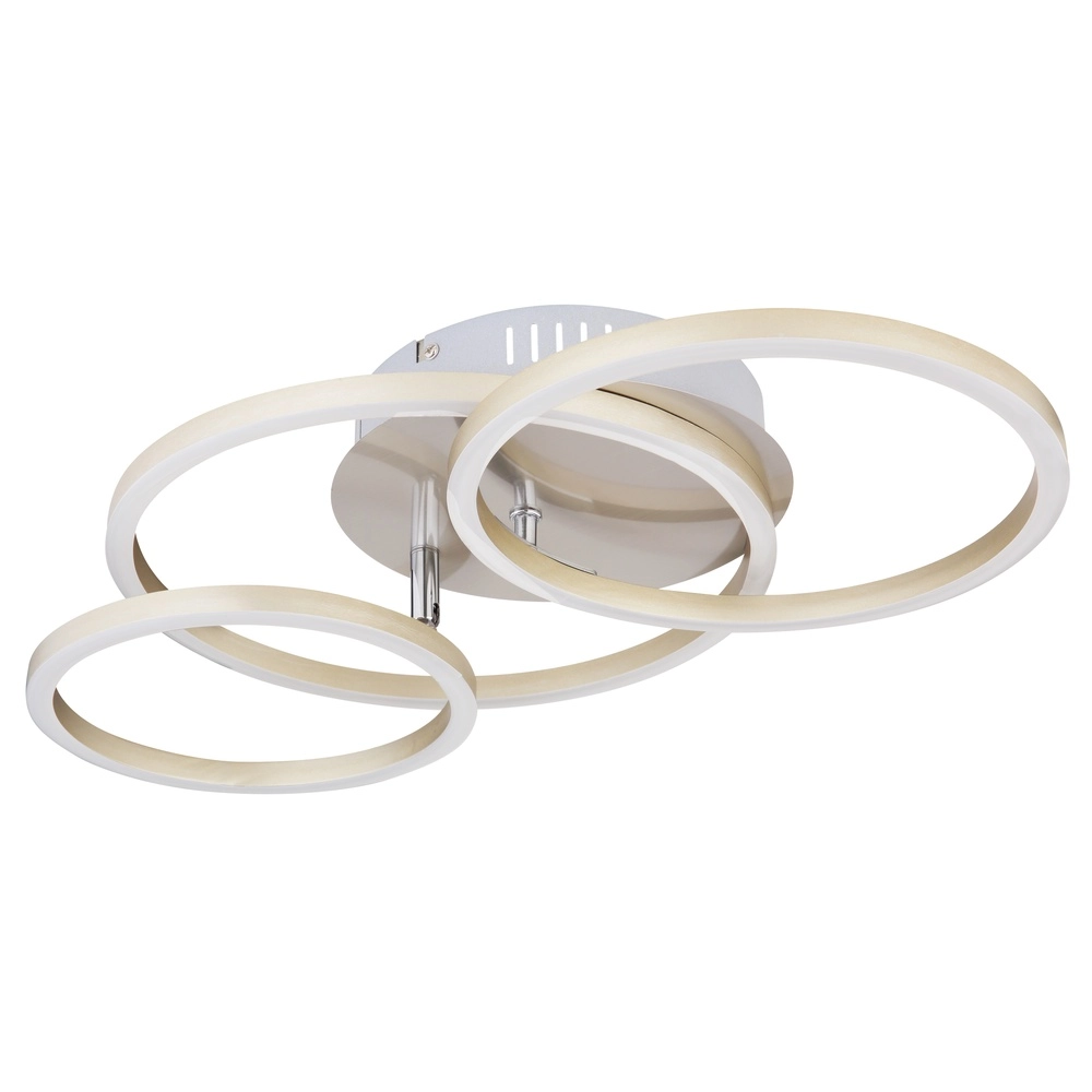 Moderne plafondlamp Kendy 3 ringen nikkel Globo 9007371407743