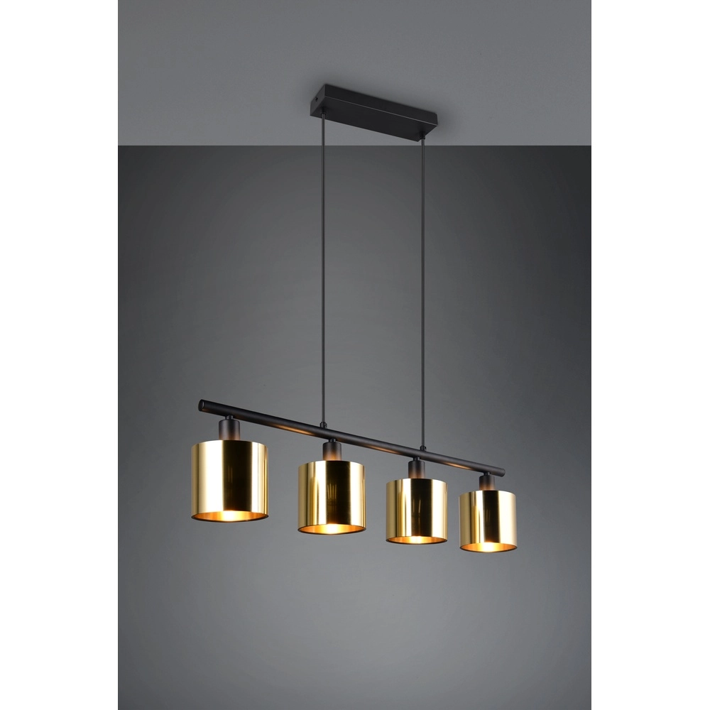 Hanglamp Jason zwart met goud 3-lichts Trio 4017807641165