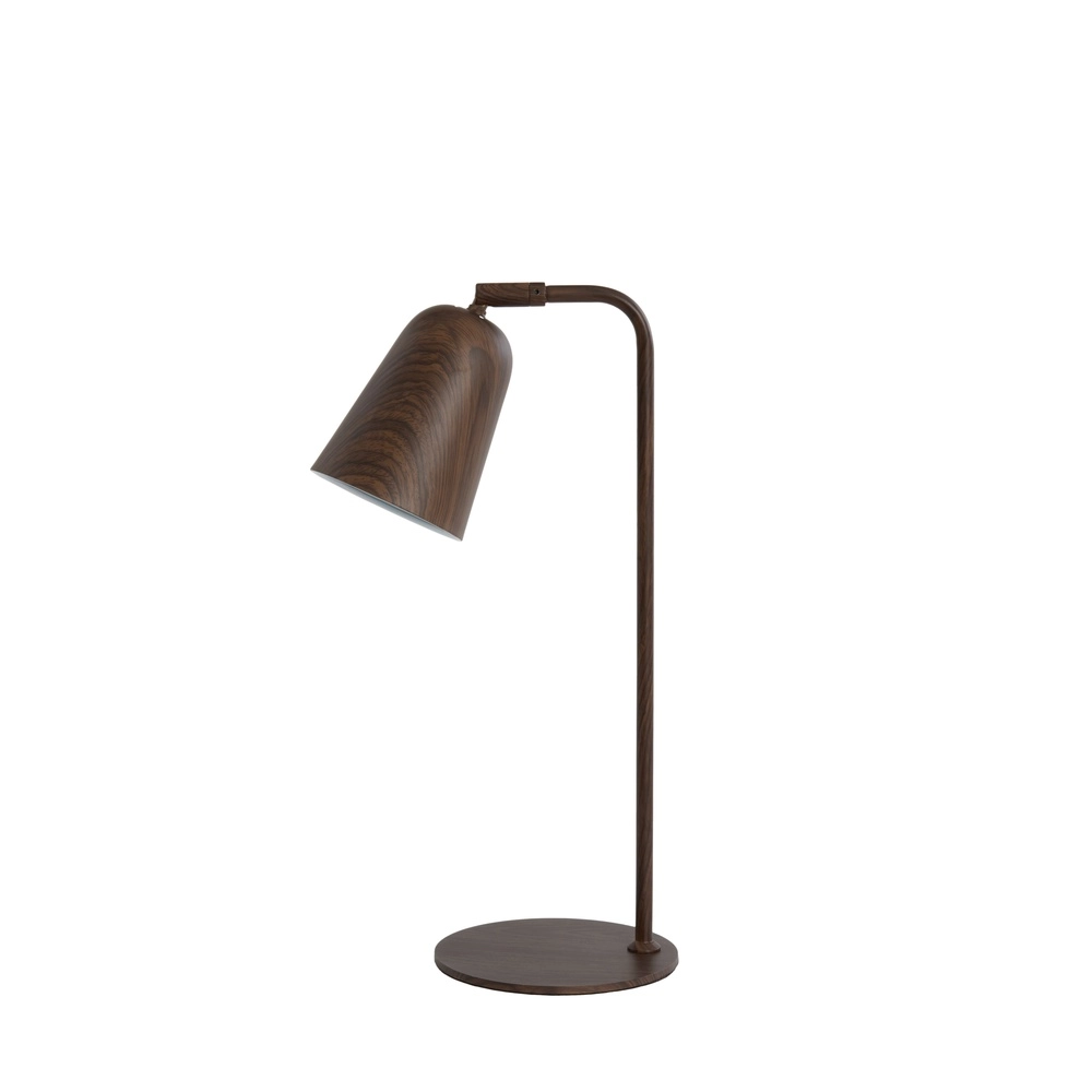 Bureaulamp Salomo met walnoot houtlook Light & Living 8717807757137