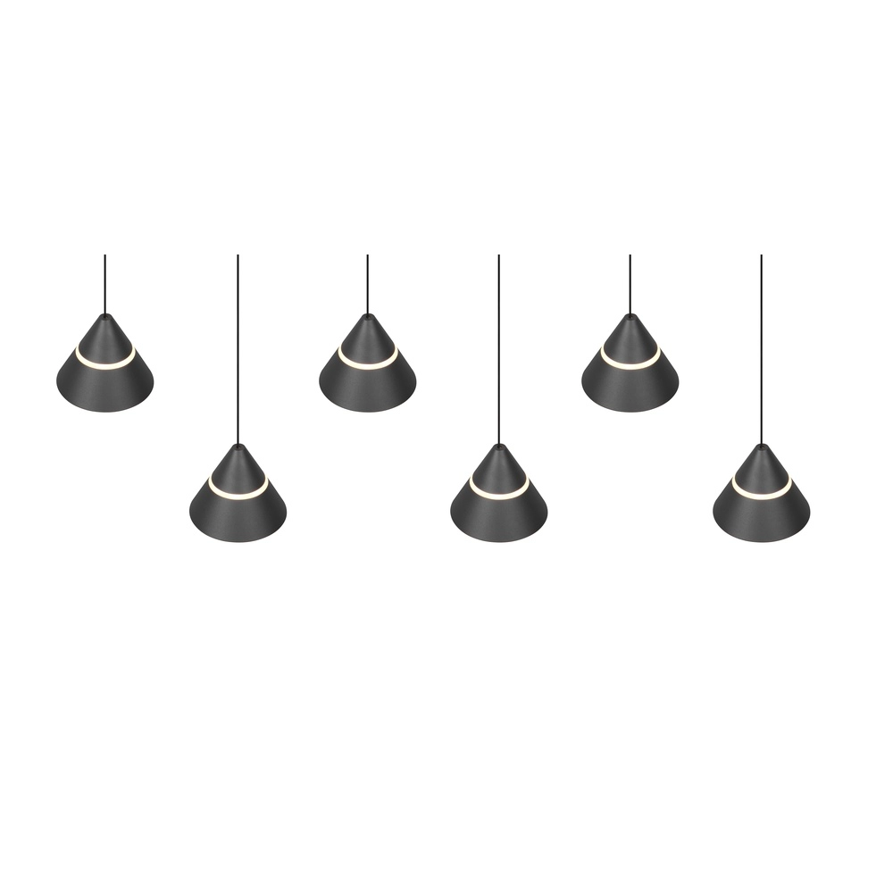 Design hanglamp Romeo 6-lichts zwart Trio 4017807667844