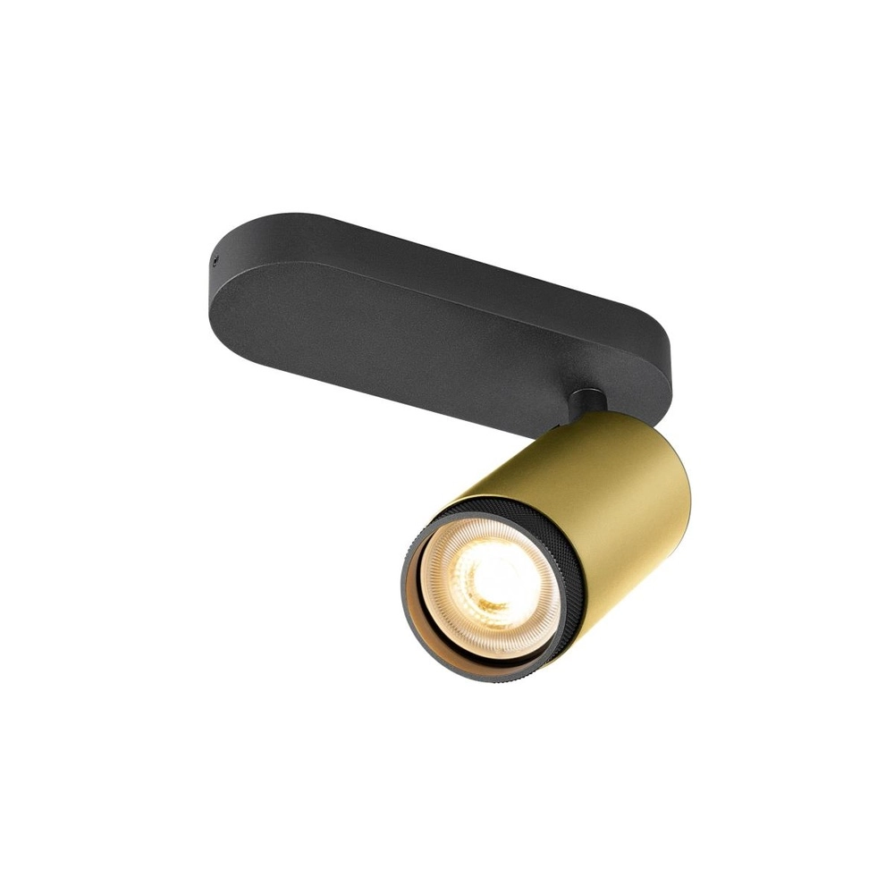 Opbouwspot Grip! L goud met zwarte ring SLV 4024163304412