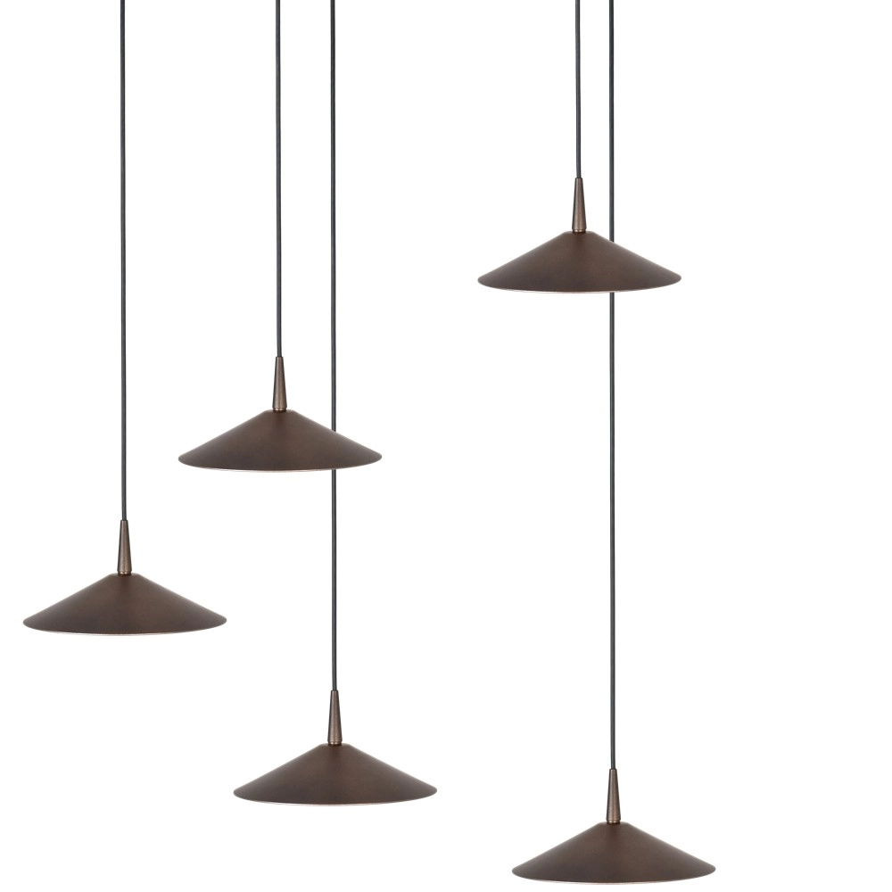 5-lichts hanglamp Ceppo cacao bruin Ø 18cm rond Masterlight 8718121358710