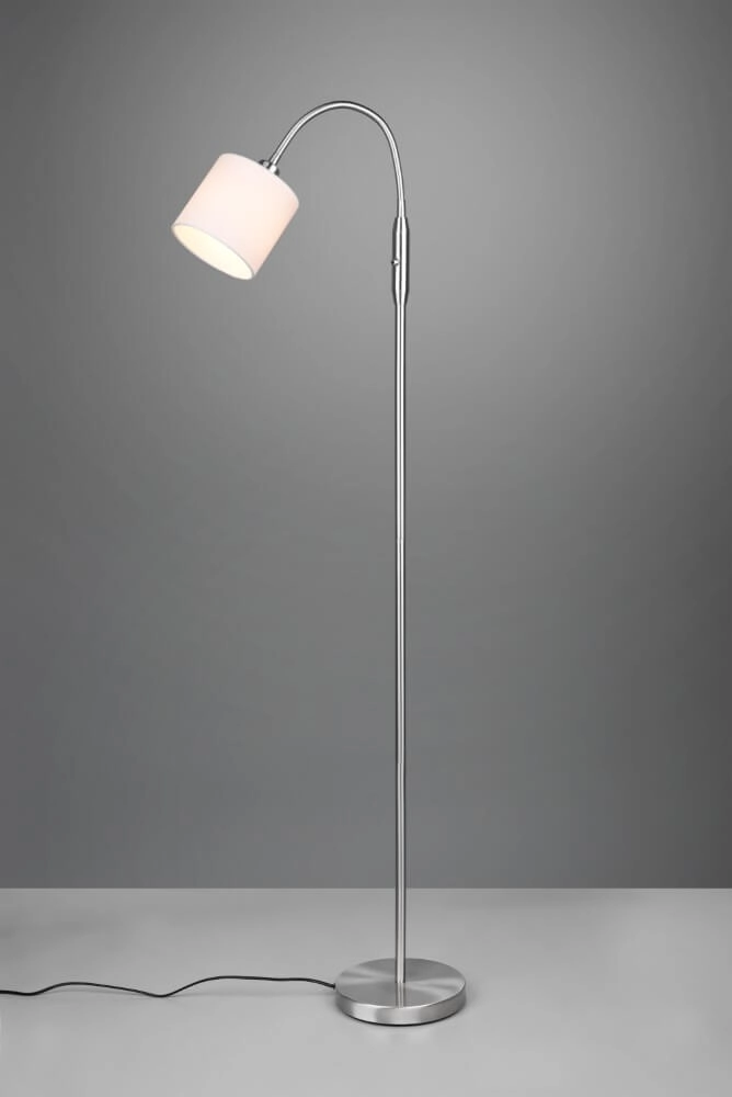 Vloerlamp Tommy 130cm RVS met wit Trio 4017807502930