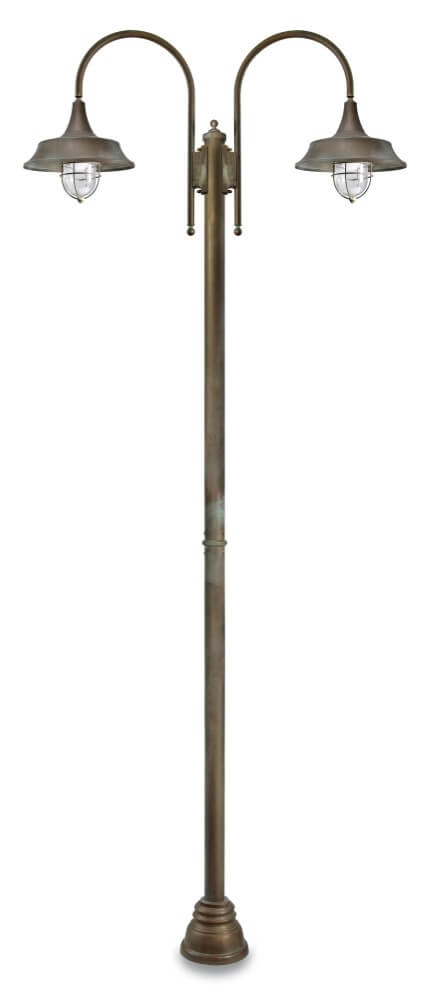 Staande lamp Atelier L - verouderd messing 2-lichts