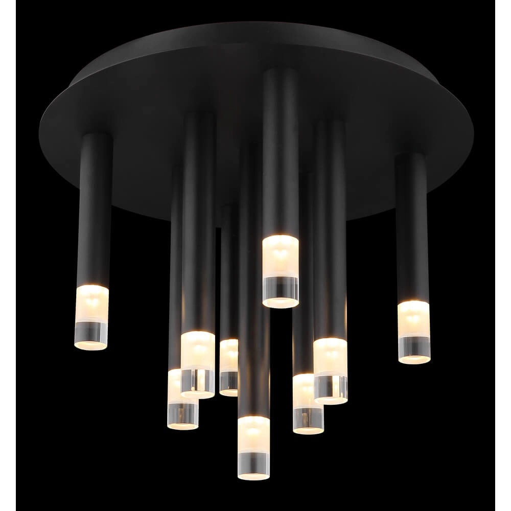 Design plafondlamp Ryan 9-lichts zwart Globo 9007371484058