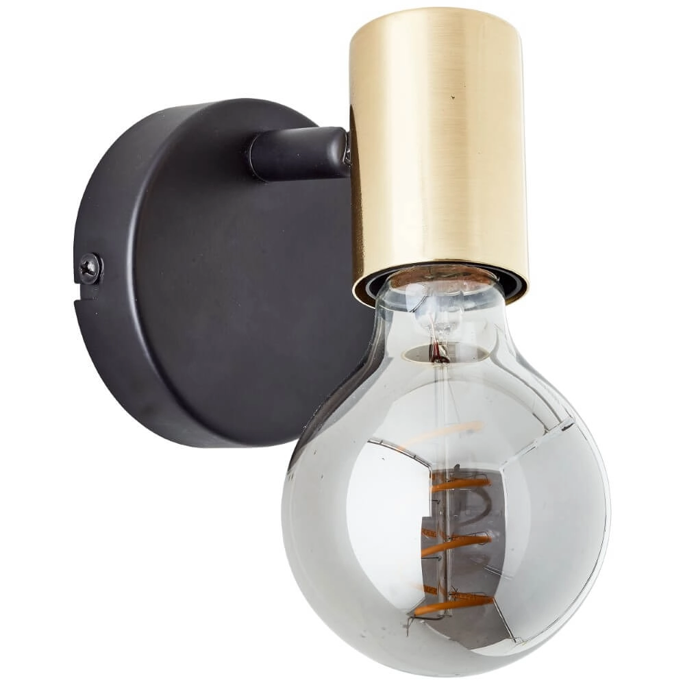 Wandlampje Kerry zwart met goud Brilliant 4004353409011