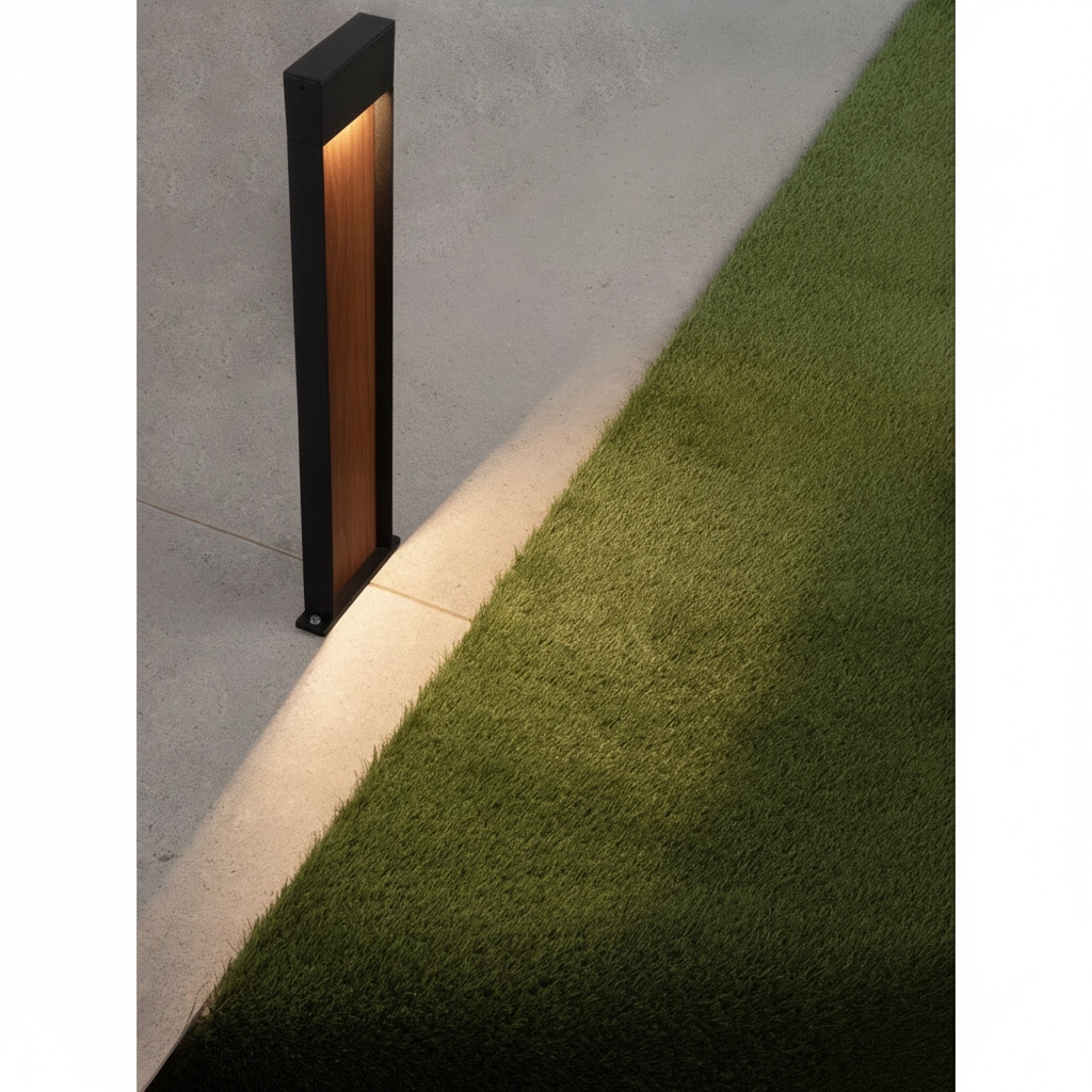 Design tuinlamp Noray zwart met hout 78cm - 2700K