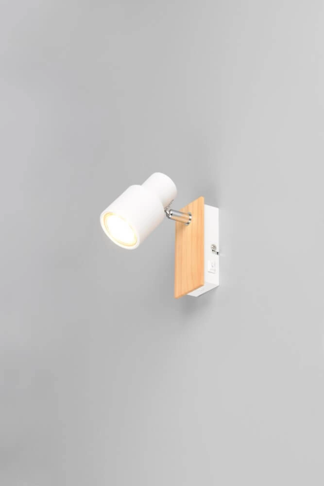 Design wandlamp Pierre wit met hout Trio 4017807638141