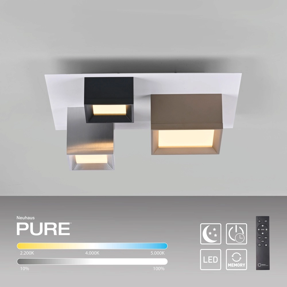Led plafondlamp Pure Manhattan 3-lichts Paul Neuhaus 4012248396872