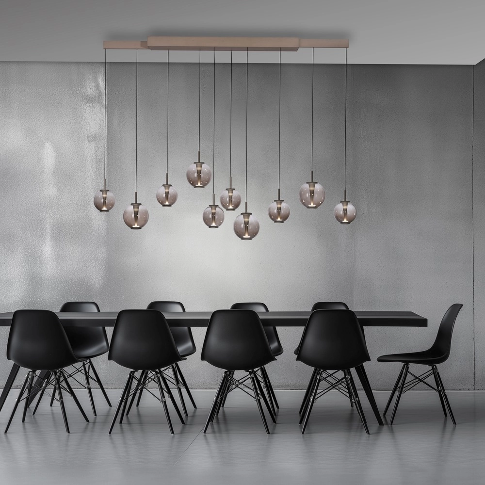 Hanglamp Pure E-Infinty bronce met amber glas Paul Neuhaus 4012248397886