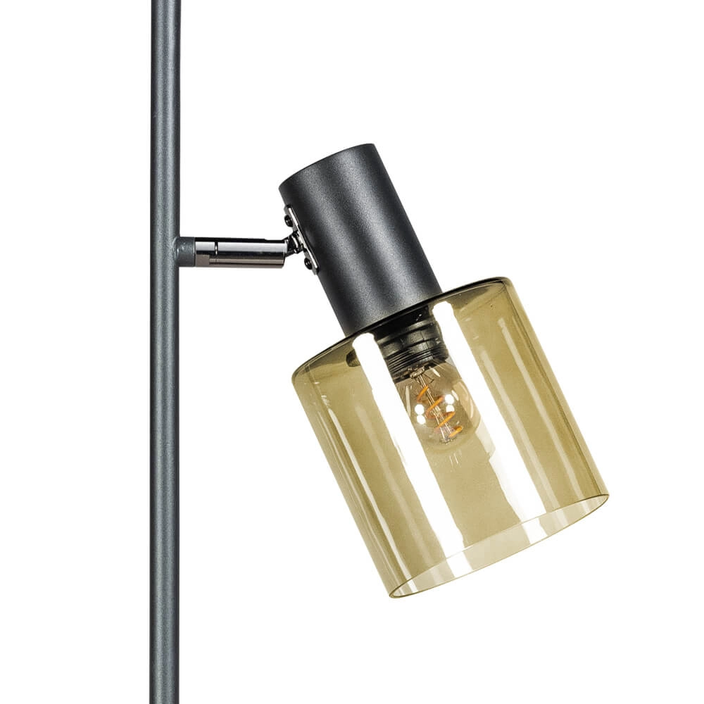 Glazen vloerlamp Sledge Glass 2-lichts zwart met goud glas ETH 8720195302866