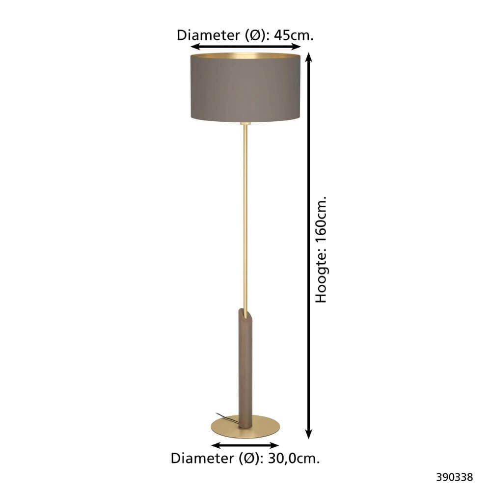 Staande lamp Santandria goud met bruine kap Stars of Light 9008606274802