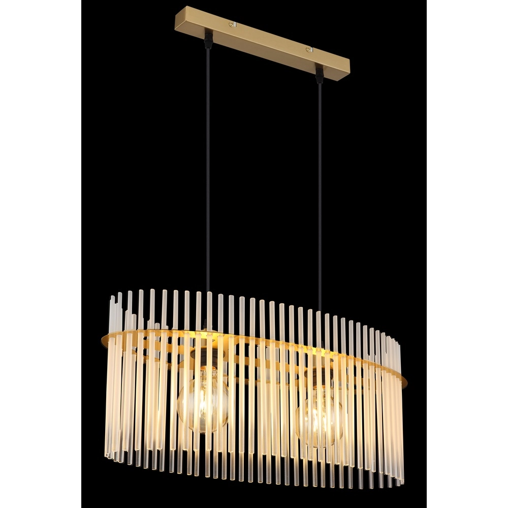 Hanglamp Gorley goud met witte glas staafjes Globo 9007371509140