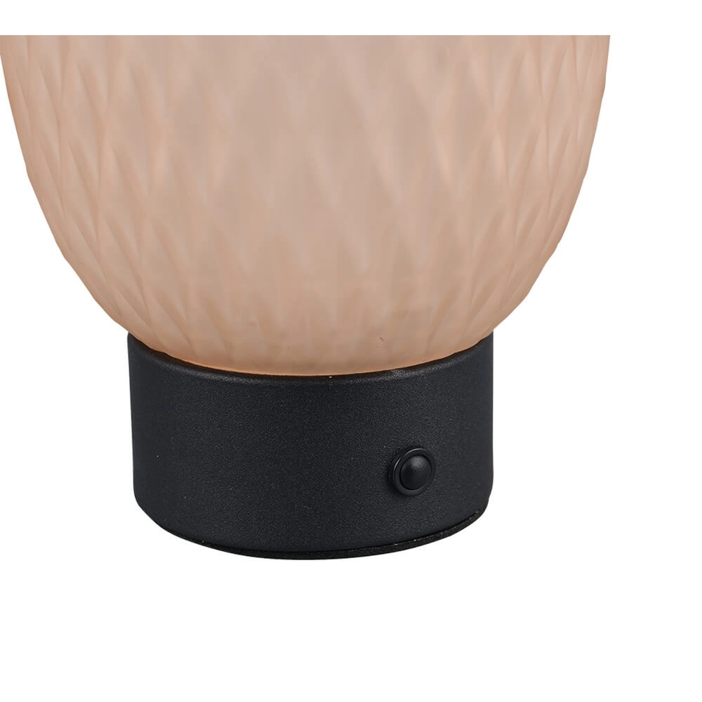 Tafellamp Facette zwart met amber glas Trio 4017807643541