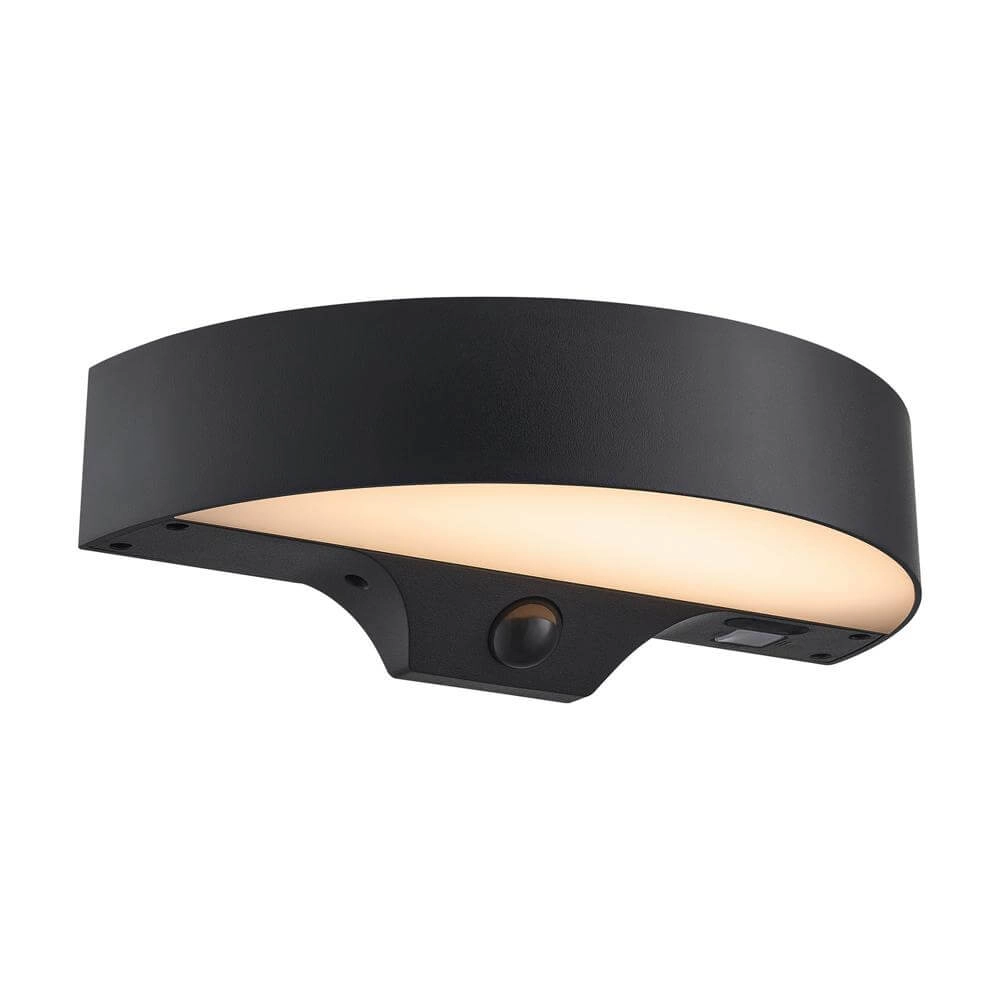 Solar wandlamp Monay zwart rond