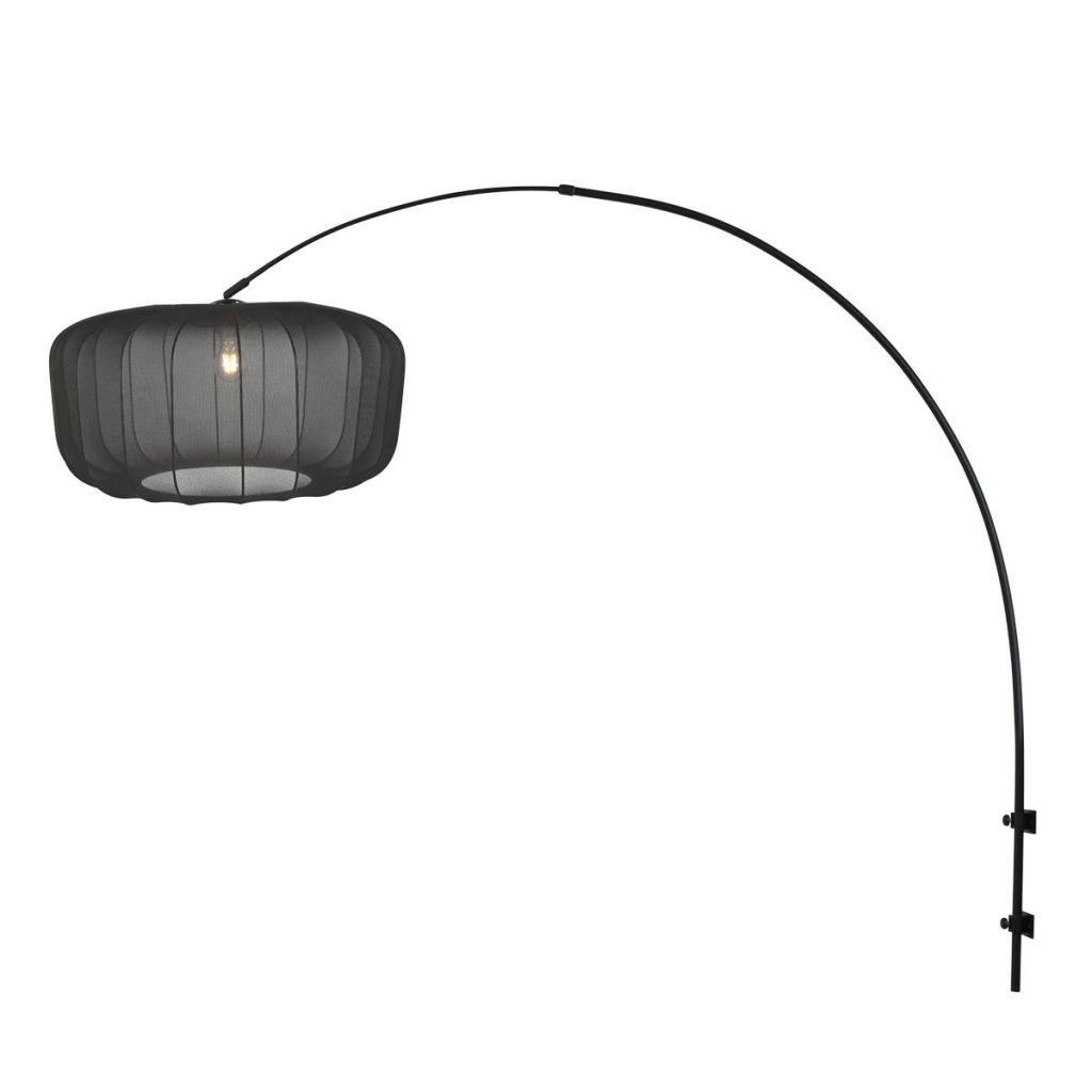 Zwarte wandlamp Vela Lino met zwarte kap Ø60cm Steinhauer 8712746182040