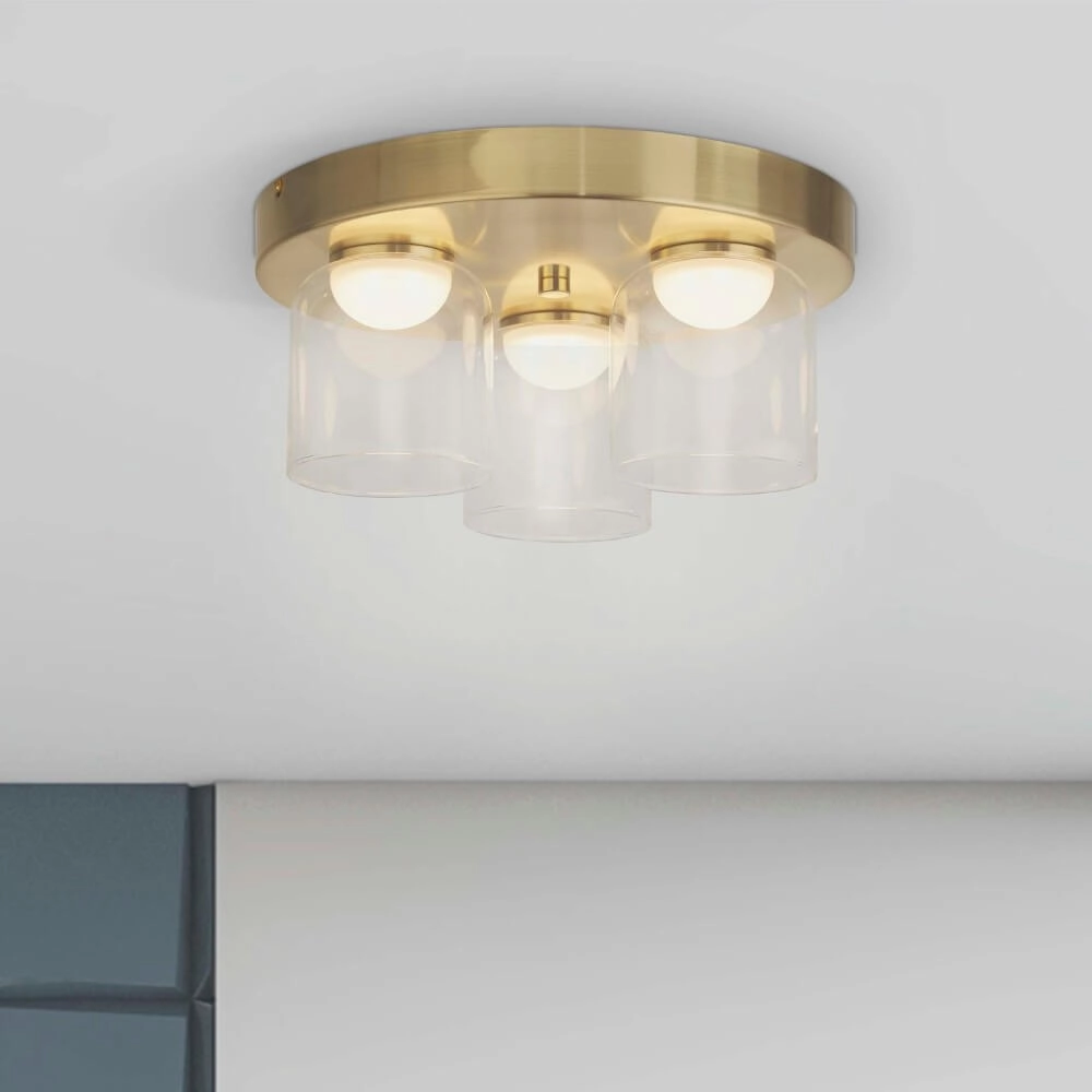 Badkamer plafondlamp Highball messing Searchlight 5053423267623