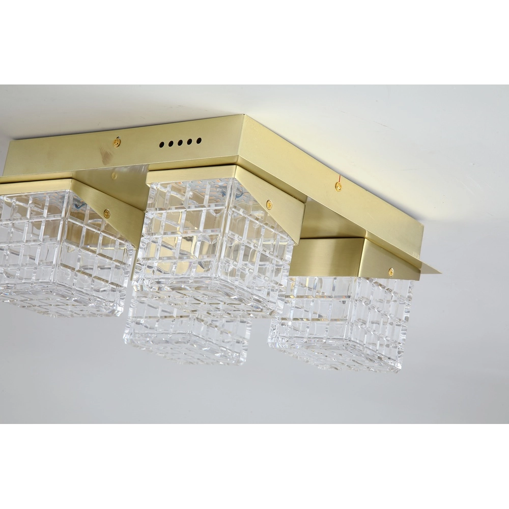 Design plafondlamp Cuboid 4-lichts goud Searchlight 5053423304144