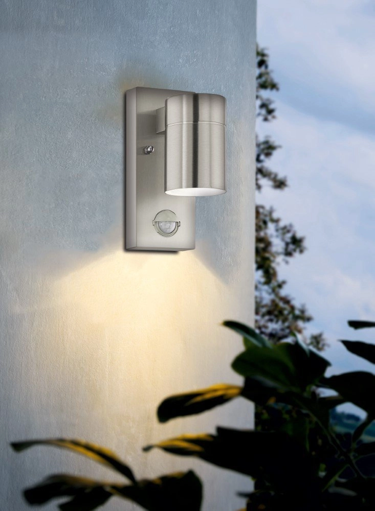 RVS muurspot Riga 5 met sensor Eglo 9002759995690