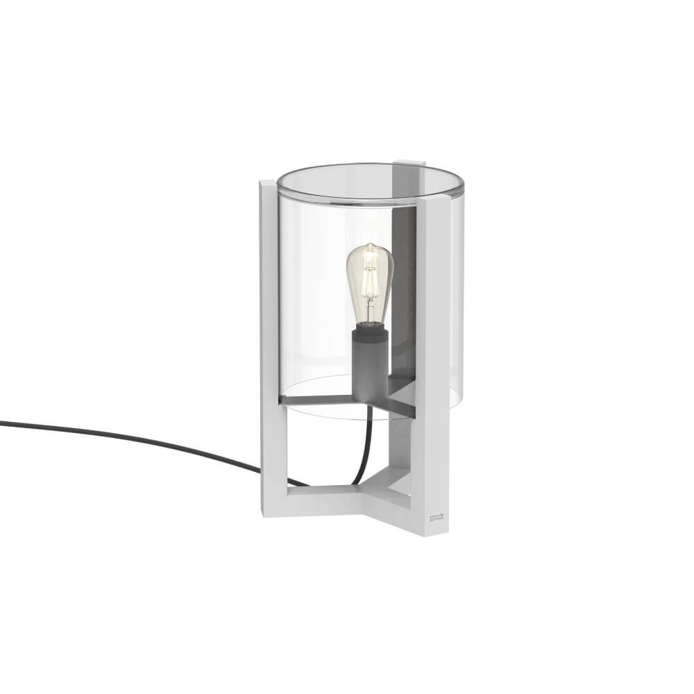 Tafellamp 45cm Tristar wit met helder glas Tafellamp 45cm Tristar wit met helder glas