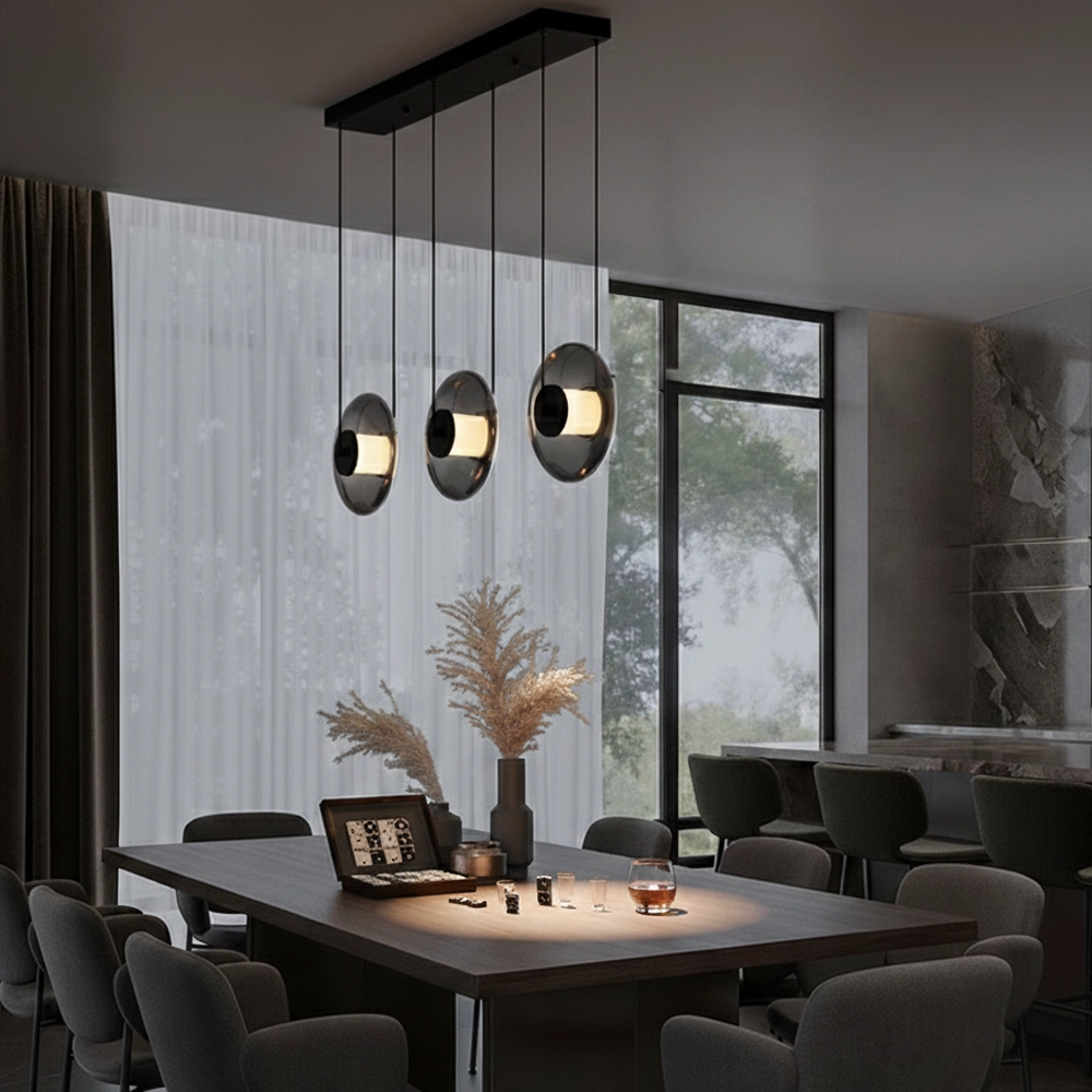 Unieke hanglamp Ballet zwart 3-lichts recht