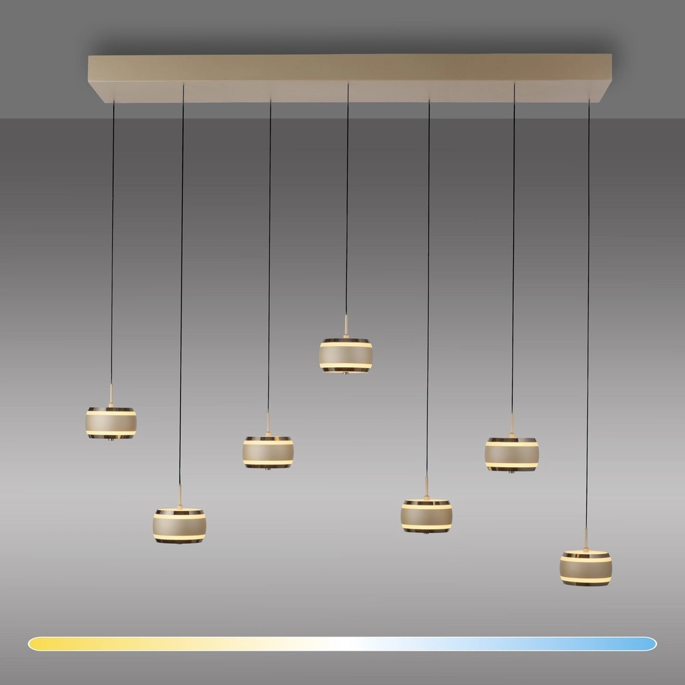 7L eettafel hanglamp Pure Falling Rings bronce Paul Neuhaus 4012248396605